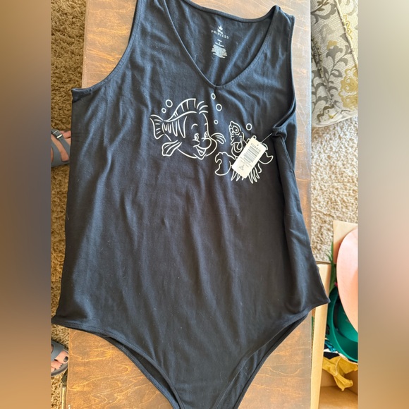 Torrid Black Top with White Fish Design - Picture 1 of 5